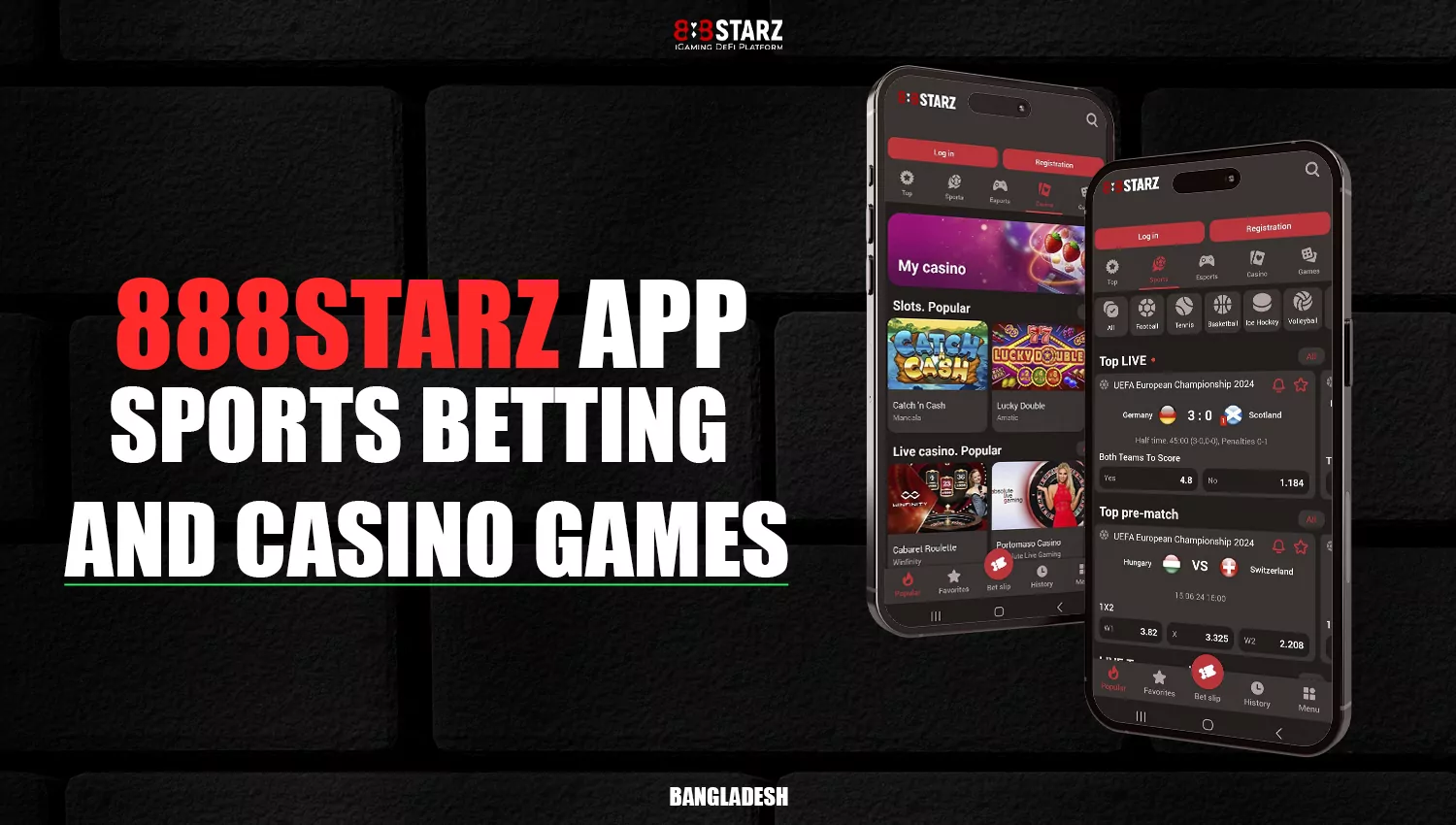 The 888Starz mobile app allows you to enjoy sports betting and online casino activities